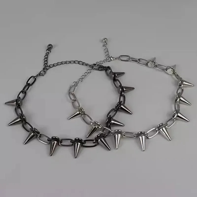Metallic Punk Spike Choker Necklace Rivet Collar (Unisex)