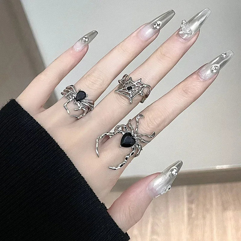 Black-hearted Spider Web Rings