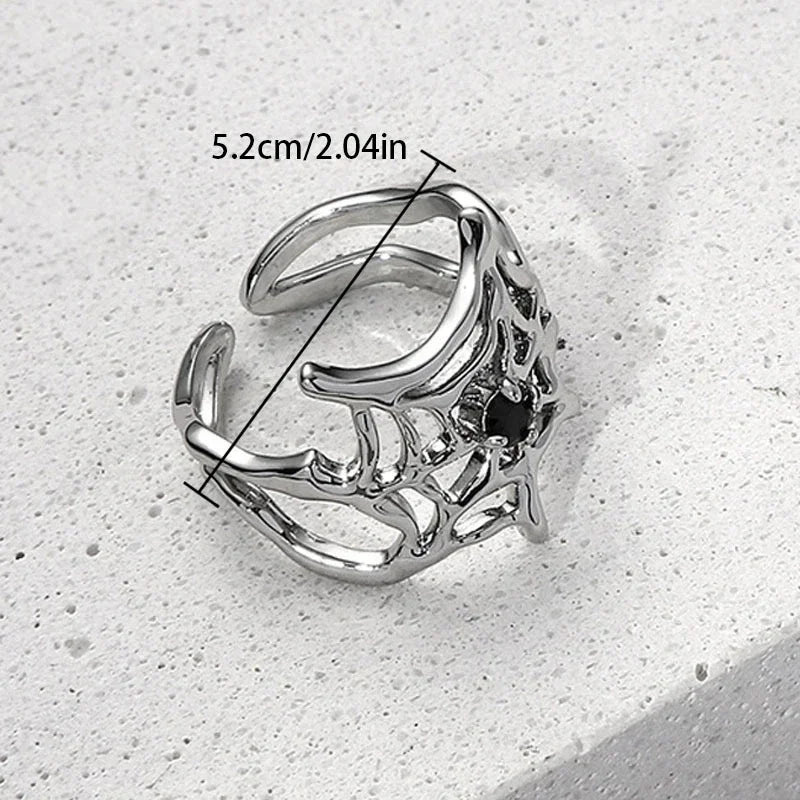 Black-hearted Spider Web Rings