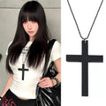 Block Cross Pendant (Street Goth/Y2K Minimalist - Black, White, Red)