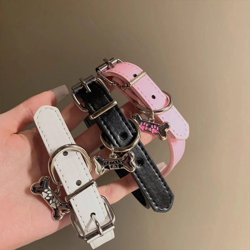 Punk Choker Dog Collar (White, Black, Pink)