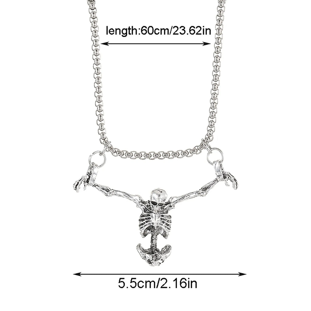 Gothic Skeleton Pendant Necklace