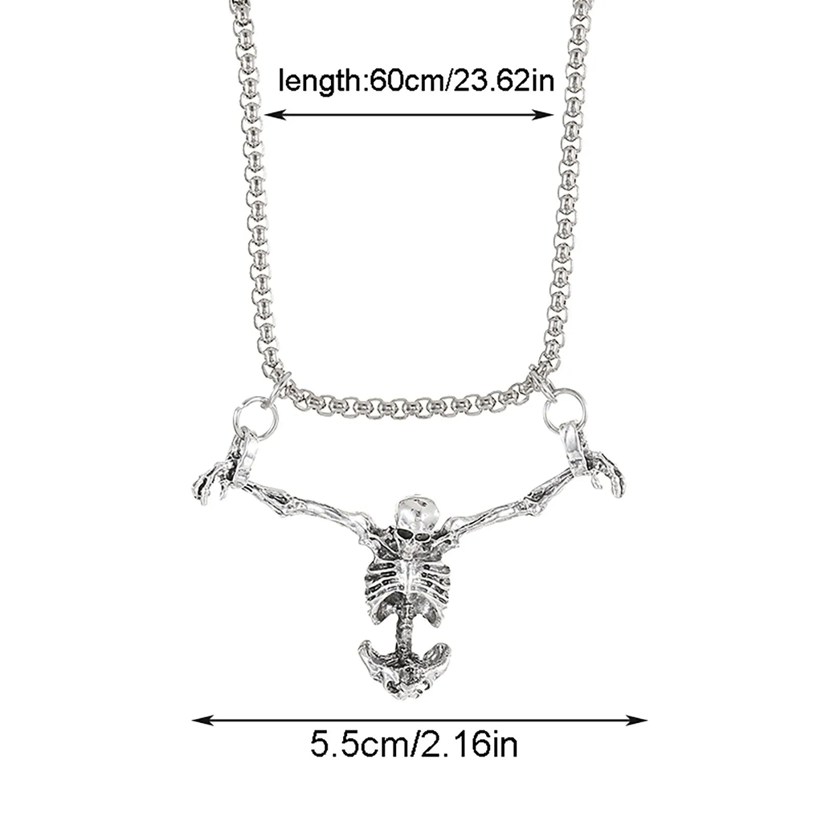 Gothic Skeleton Pendant Necklace
