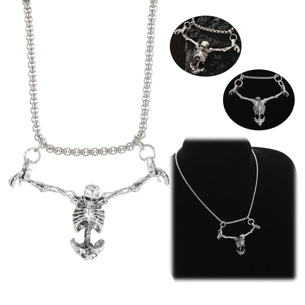 Gothic Skeleton Pendant Necklace