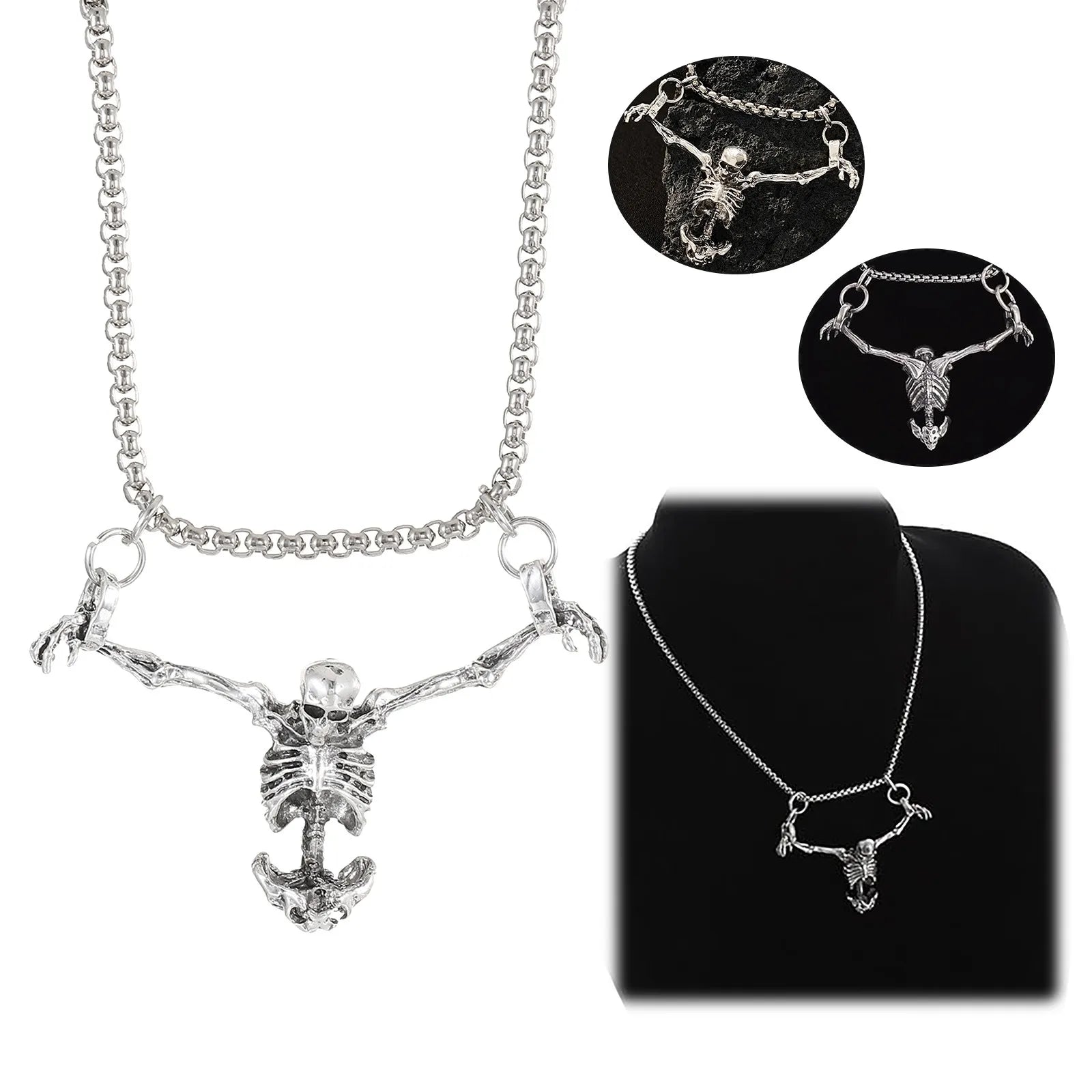 Gothic Skeleton Pendant Necklace