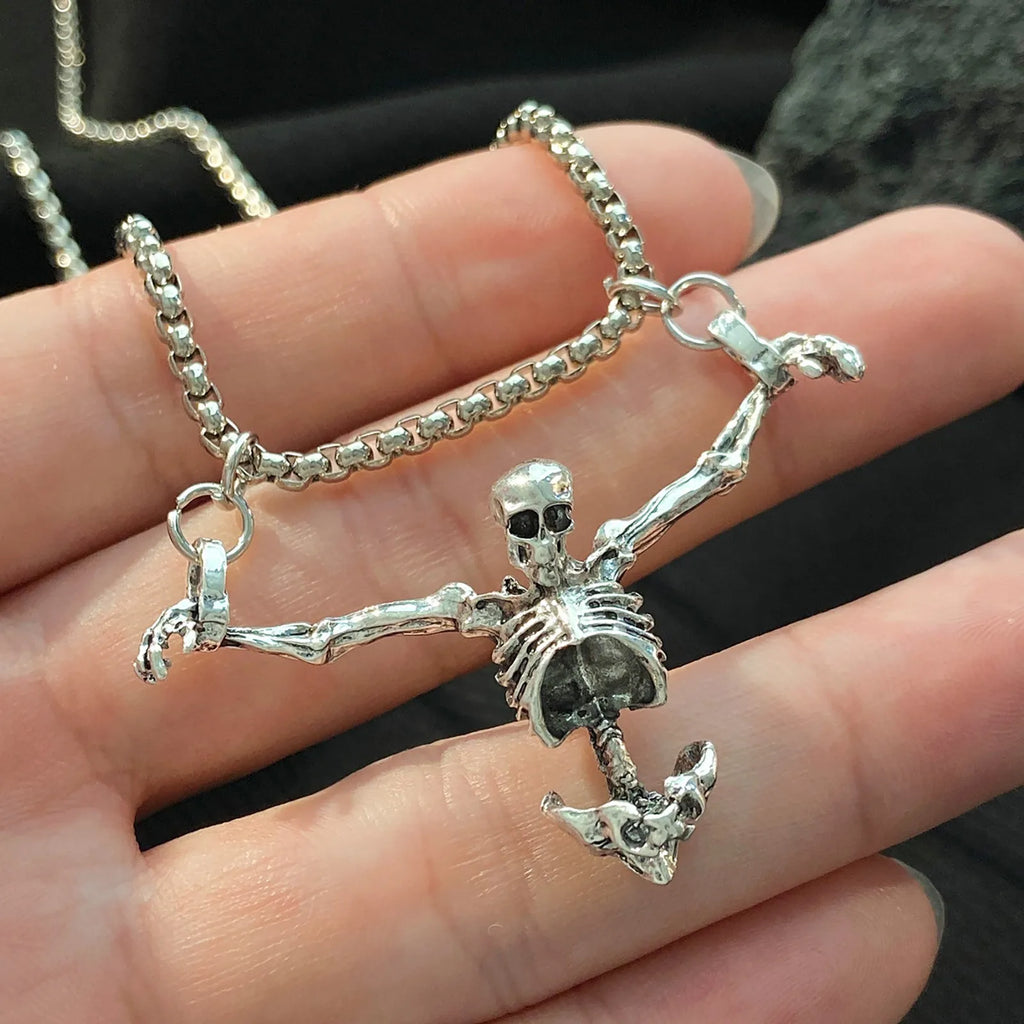 Gothic Skeleton Pendant Necklace