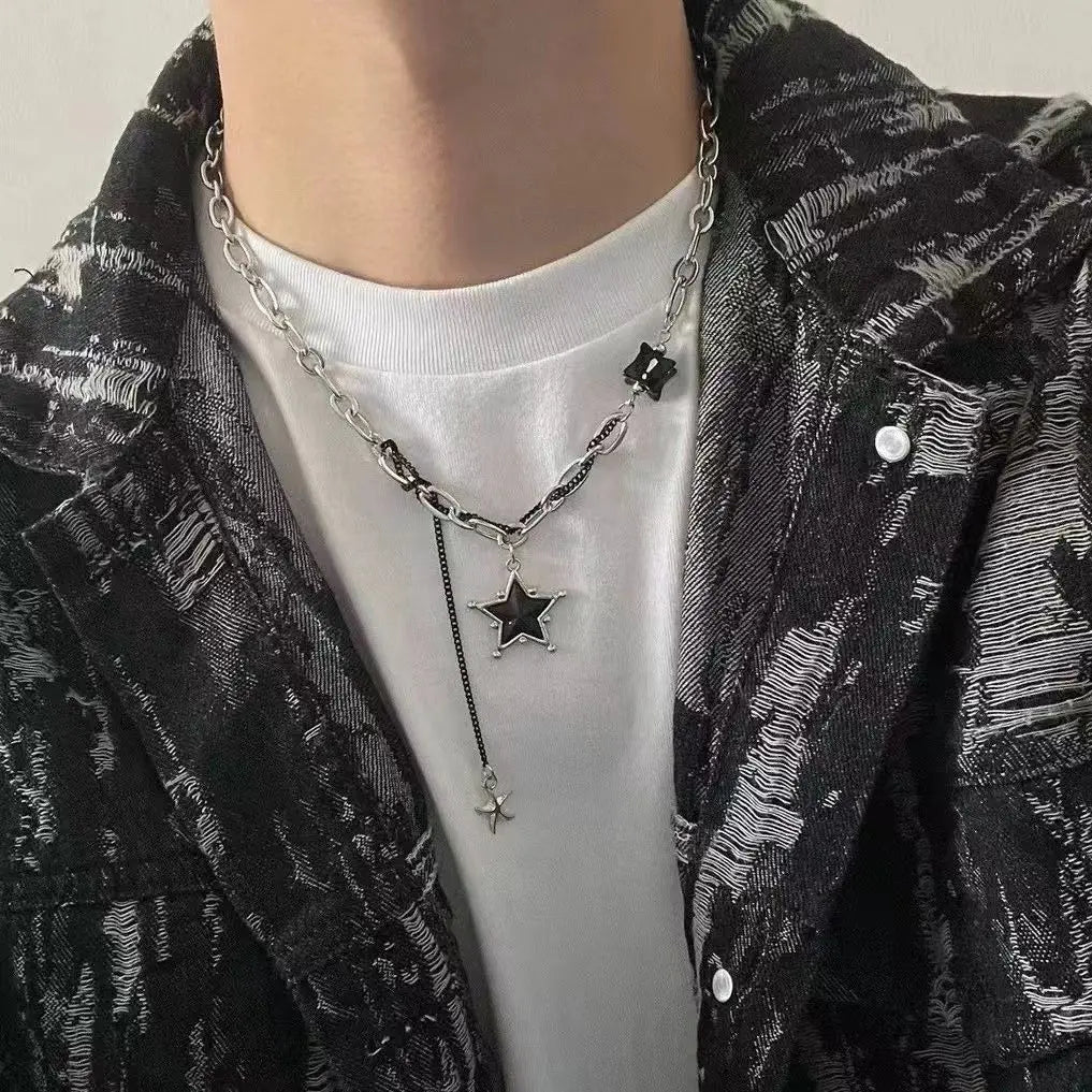 y2k Punk Black Star Necklace