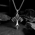 Flame Cross Pendant Necklace